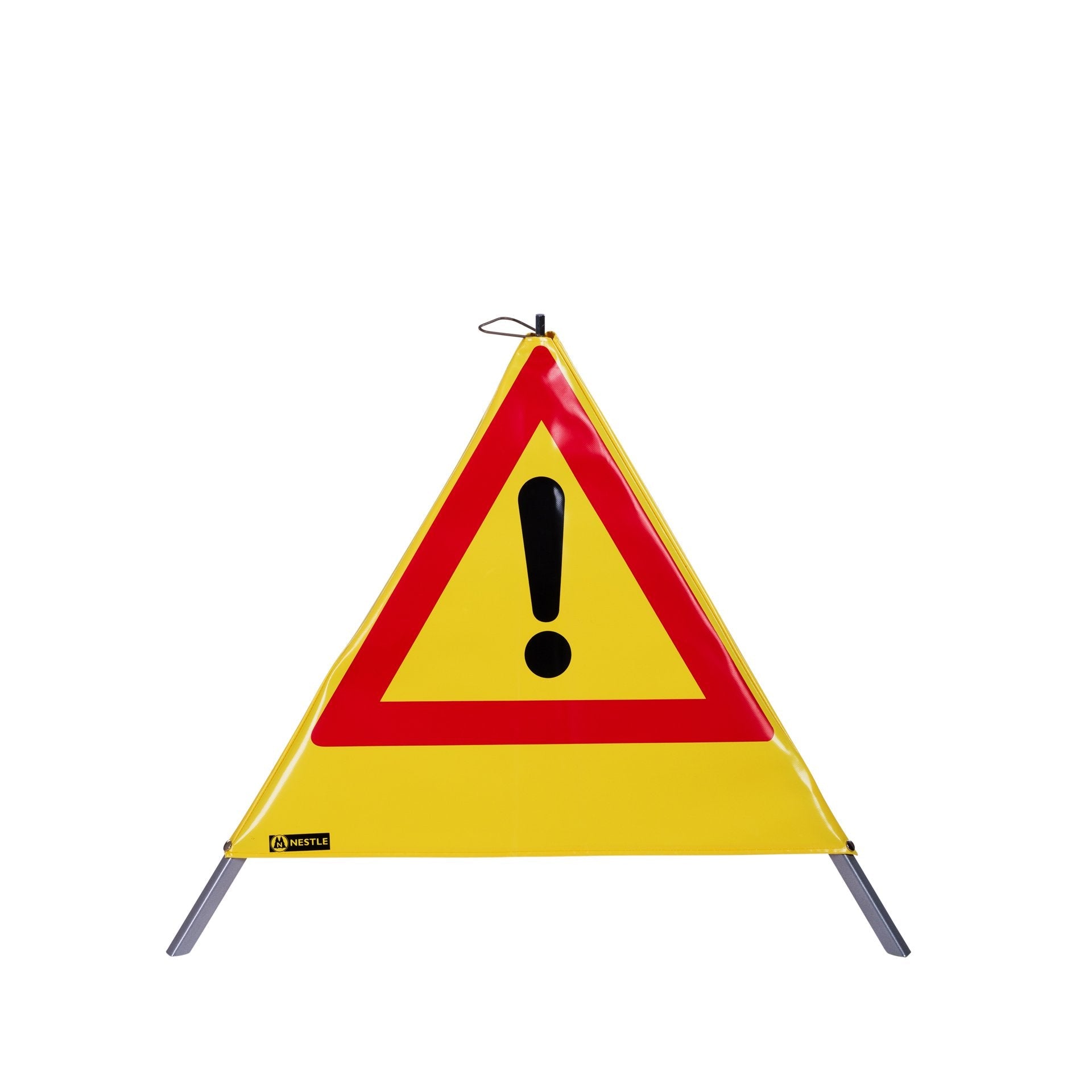 NESTLE Warnpyramide 70 cm, Achtung (VZ101), gelb, mit Feder NESTLE Warnpyramide 70 cm, Achtung (VZ101), gelb, mit Feder